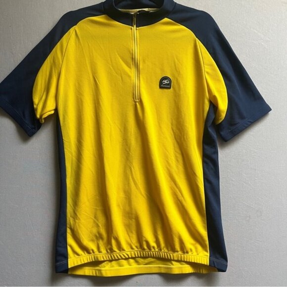 Sugoi cycling bright yellow blue jersey shirt Sz XL - Picture 1 of 10